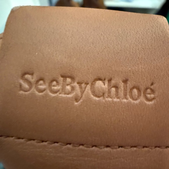 NWOT SEE BY CHLOÉ Glyn Frayed Canvas & Leather Espadrille Wedge Sandals - Picture 3 of 5